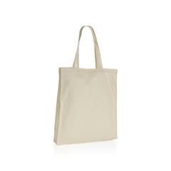 Vue Sac tote en coton recyclé avec soufflet Impact AWARE™ de couleur blanc| Krokrodeal