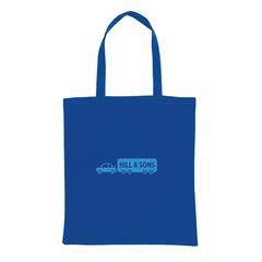 Vue Sac tote en coton recyclé avec soufflet Impact AWARE™ de couleur bleu| Krokrodeal