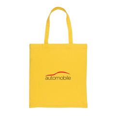 Vue Sac tote en coton recyclé avec soufflet Impact AWARE™ de couleur jaune| Krokrodeal
