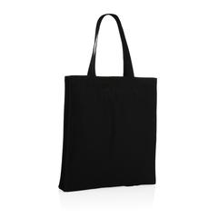 Vue Sac tote en coton recyclé avec soufflet Impact AWARE™ de couleur noir| Krokrodeal