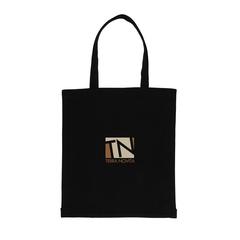 Vue Sac tote en coton recyclé avec soufflet Impact AWARE™ de couleur noir| Krokrodeal
