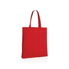 Vue Sac tote en coton recyclé avec soufflet Impact AWARE™ de couleur rouge| Krokrodeal
