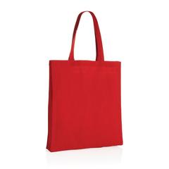 Vue Sac tote en coton recyclé avec soufflet Impact AWARE™ de couleur rouge| Krokrodeal