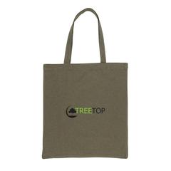 Vue Sac tote en coton recyclé avec soufflet Impact AWARE™ de couleur vert| Krokrodeal