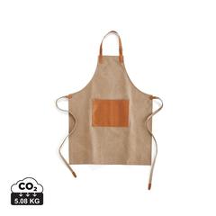 Vue VINGA Tablier en toile recyclée GRS Tome de couleur marron| Krokrodeal