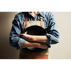 Vue VINGA Tablier en toile recyclée GRS Tome de couleur marron| Krokrodeal