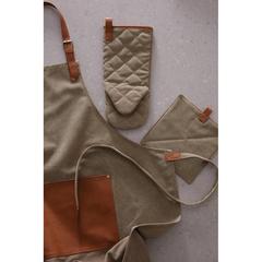 Vue VINGA Tablier en toile recyclée GRS Tome de couleur marron| Krokrodeal