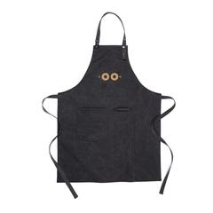 Vue VINGA Tablier en toile recyclée GRS Tome de couleur noir| Krokrodeal