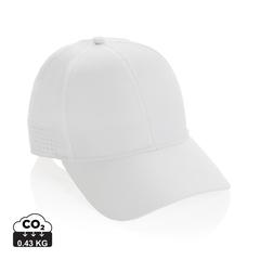 Vue Casquette de sport 6 panneaux en rPET Impact AWARE™ de couleur blanc| Krokrodeal
