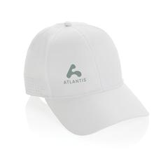 Vue Casquette de sport 6 panneaux en rPET Impact AWARE™ de couleur blanc| Krokrodeal