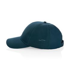 Vue Casquette de sport 6 panneaux en rPET Impact AWARE™ de couleur bleu| Krokrodeal