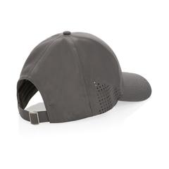 Vue Casquette de sport 6 panneaux en rPET Impact AWARE™ de couleur gris| Krokrodeal