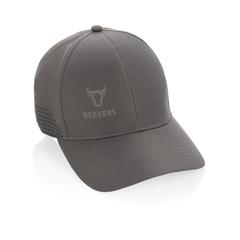 Vue Casquette de sport 6 panneaux en rPET Impact AWARE™ de couleur gris| Krokrodeal