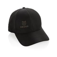Vue Casquette de sport 6 panneaux en rPET Impact AWARE™ de couleur noir| Krokrodeal
