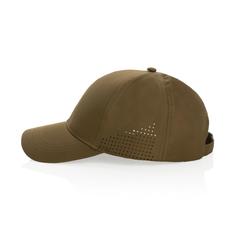 Vue Casquette de sport 6 panneaux en rPET Impact AWARE™ de couleur vert| Krokrodeal