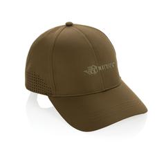Vue Casquette de sport 6 panneaux en rPET Impact AWARE™ de couleur vert| Krokrodeal