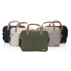 Vue Sac ordinateur Impact AWARE™ en toile 16oz recyclé de couleur blanc| Krokrodeal