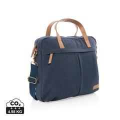 Vue Sac ordinateur Impact AWARE™ en toile 16oz recyclé de couleur bleu| Krokrodeal