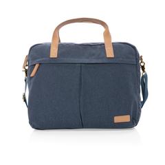 Vue Sac ordinateur Impact AWARE™ en toile 16oz recyclé de couleur bleu| Krokrodeal