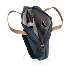 Vue Sac ordinateur Impact AWARE™ en toile 16oz recyclé de couleur bleu| Krokrodeal
