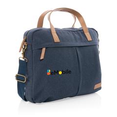 Vue Sac ordinateur Impact AWARE™ en toile 16oz recyclé de couleur bleu| Krokrodeal