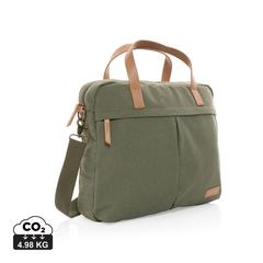 Vue Sac ordinateur Impact AWARE™ en toile 16oz recyclé de couleur vert| Krokrodeal
