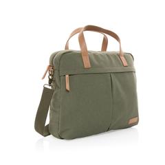 Vue Sac ordinateur Impact AWARE™ en toile 16oz recyclé de couleur vert| Krokrodeal