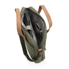 Vue Sac ordinateur Impact AWARE™ en toile 16oz recyclé de couleur vert| Krokrodeal