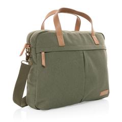 Vue Sac ordinateur Impact AWARE™ en toile 16oz recyclé de couleur vert| Krokrodeal