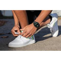 Vue Montre connectée ronde en TPU recyclé RCS de couleur noir| Krokrodeal