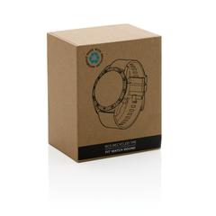 Vue Montre connectée ronde en TPU recyclé RCS de couleur noir| Krokrodeal