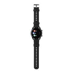 Vue Montre connectée ronde en TPU recyclé RCS de couleur noir| Krokrodeal