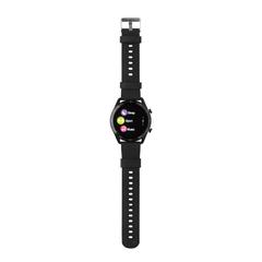 Vue Montre connectée ronde en TPU recyclé RCS de couleur noir| Krokrodeal