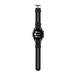 Vue Montre connectée ronde en TPU recyclé RCS de couleur noir| Krokrodeal