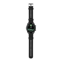 Vue Montre connectée ronde en TPU recyclé RCS de couleur noir| Krokrodeal