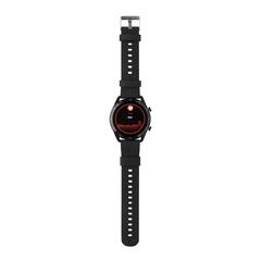 Vue Montre connectée ronde en TPU recyclé RCS de couleur noir| Krokrodeal