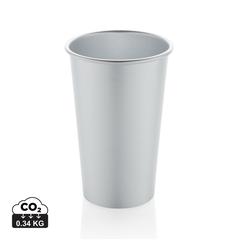 Vue Mug 450 ml en aluminium recyclé RCS Alo de couleur gris| Krokrodeal