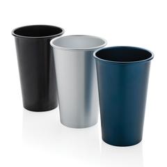 Vue Mug 450 ml en aluminium recyclé RCS Alo de couleur gris| Krokrodeal