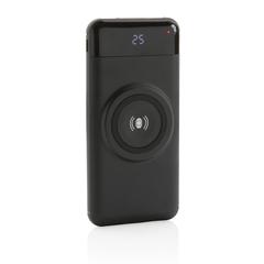 Vue Powerbank 10.000mAh avec chargeur à induction de couleur noir| Krokrodeal