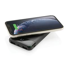 Vue Powerbank 10.000mAh avec chargeur à induction de couleur noir| Krokrodeal