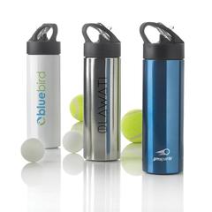 Vue Bouteille d’eau avec paille Sport de couleur gris| Krokrodeal