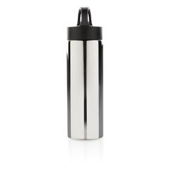 Vue Bouteille d’eau avec paille Sport de couleur gris| Krokrodeal