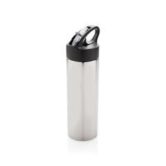 Vue Bouteille d’eau avec paille Sport de couleur gris| Krokrodeal