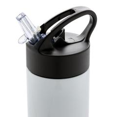 Vue Bouteille d’eau avec paille Sport de couleur blanc| Krokrodeal