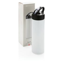 Vue Bouteille d’eau avec paille Sport de couleur blanc| Krokrodeal