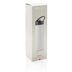 Vue Bouteille d’eau avec paille Sport de couleur blanc| Krokrodeal