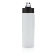 Vue Bouteille d’eau avec paille Sport de couleur blanc| Krokrodeal