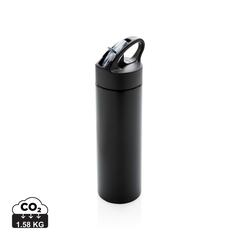 Vue Bouteille d’eau avec paille Sport de couleur noir| Krokrodeal