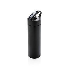 Vue Bouteille d’eau avec paille Sport de couleur noir| Krokrodeal
