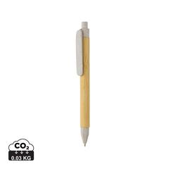 Vue Stylo écriture responsable avec baril en papier recyclé de couleur blanc| Krokrodeal